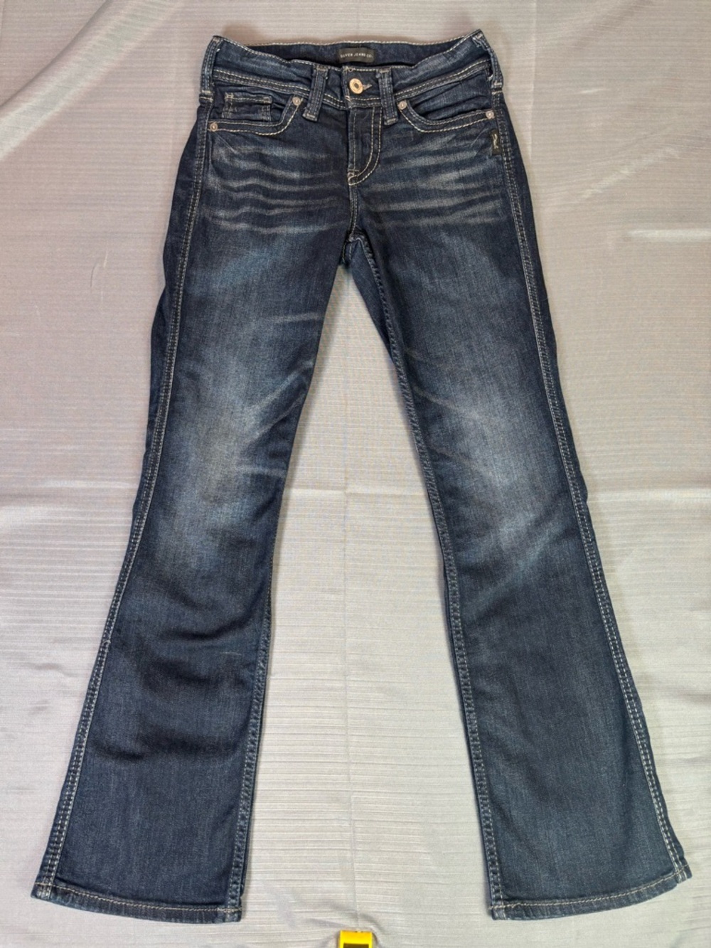 Silver Jeans Suki Slim Boot Jeans Women’s 26 Dark Wash Mid Rise Stretch Denim - Picture 2 of 9